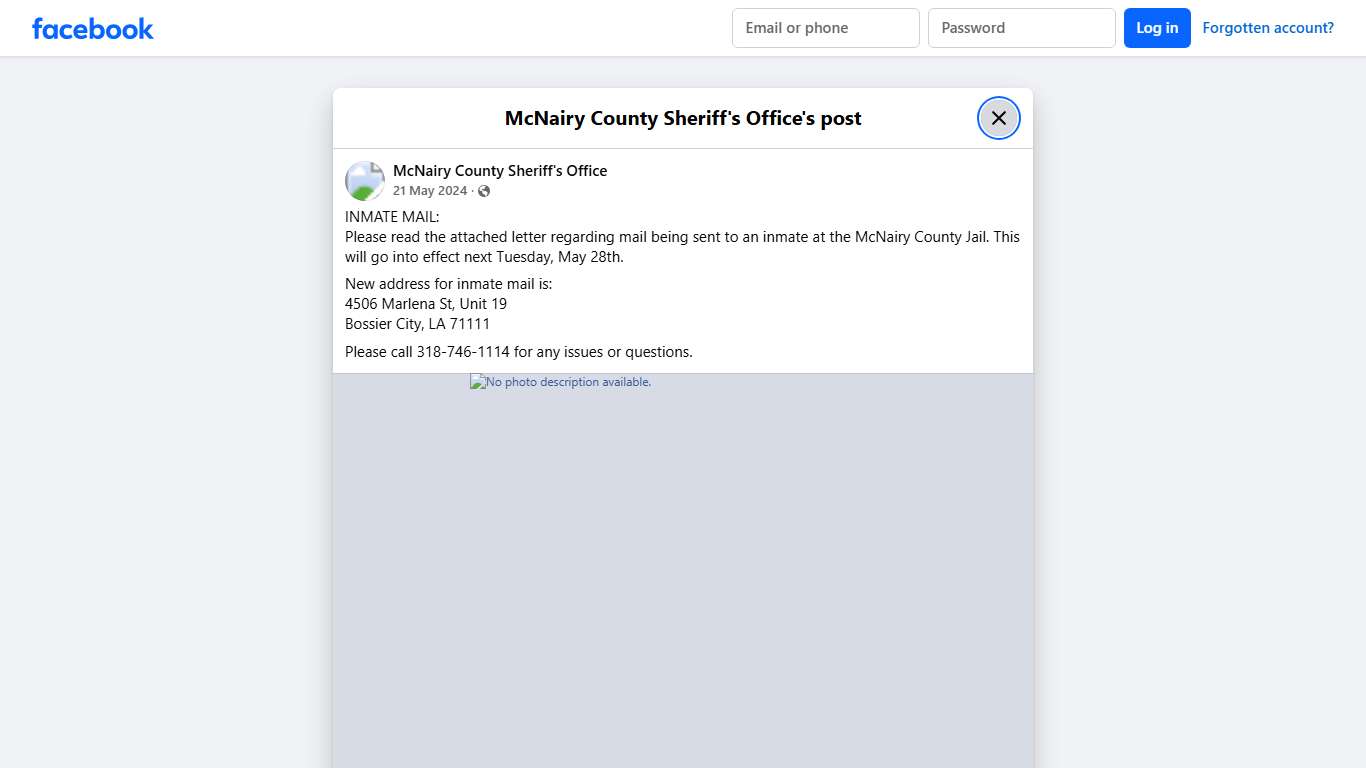 INMATE MAIL: Please read... - McNairy County Sheriff's Office | Facebook